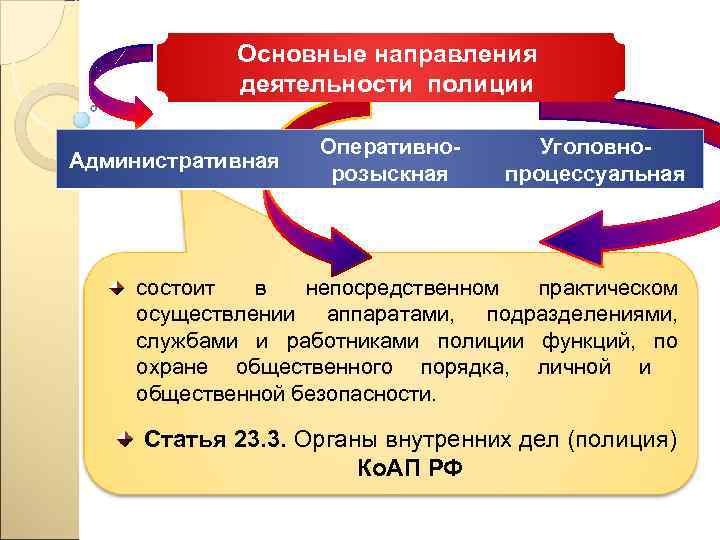 Деятельность полиции осуществляется по направлению