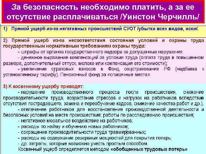  За безопасность необходимо платить, а за ее отсутствие расплачиваться /Уинстон Черчилль/  