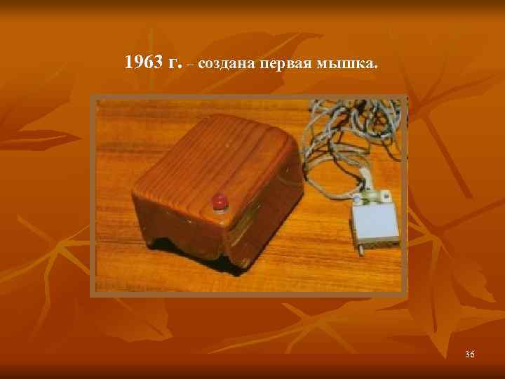 1963 г. – создана первая мышка.    36 