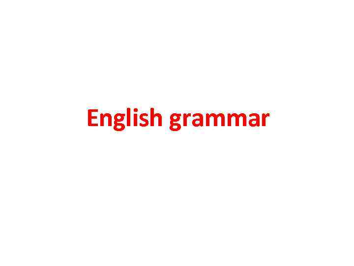 English grammar 