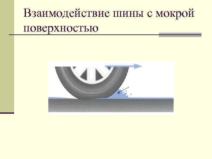 Взаимодействие шины с мокрой поверхностью 