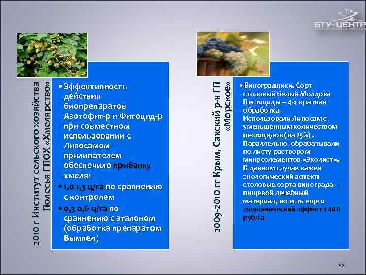 • Эффективность • Виноградники. Сорт • Эффективность • Виноградники. Сорт