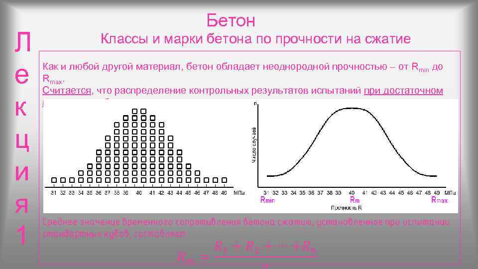       Бетон Л   Классы и марки бетона