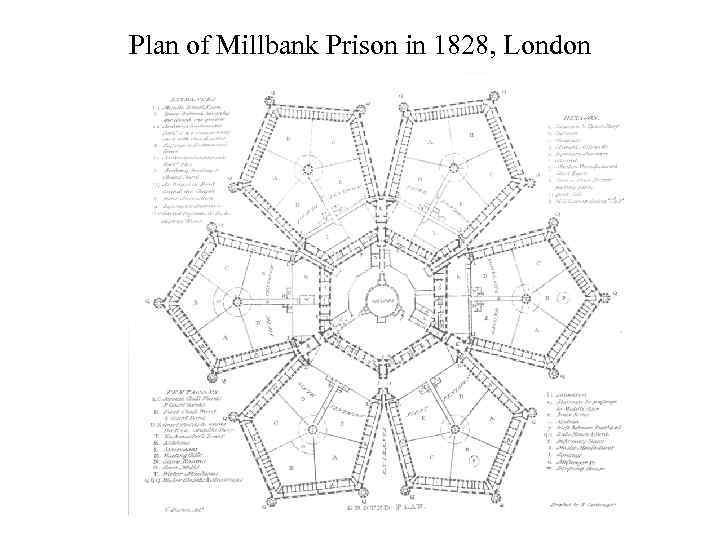 Plan of Millbank Prison in 1828, London 