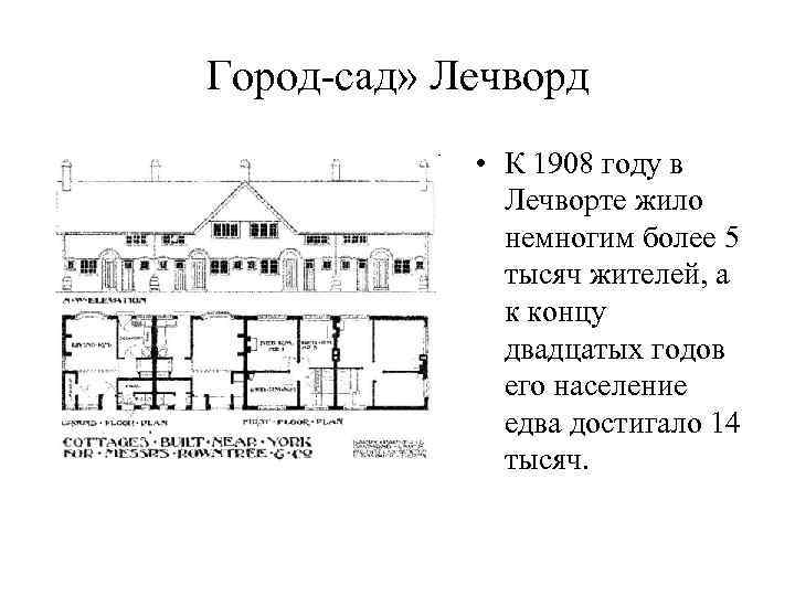 Город-сад» Лечворд   • К 1908 году в    Лечворте жило
