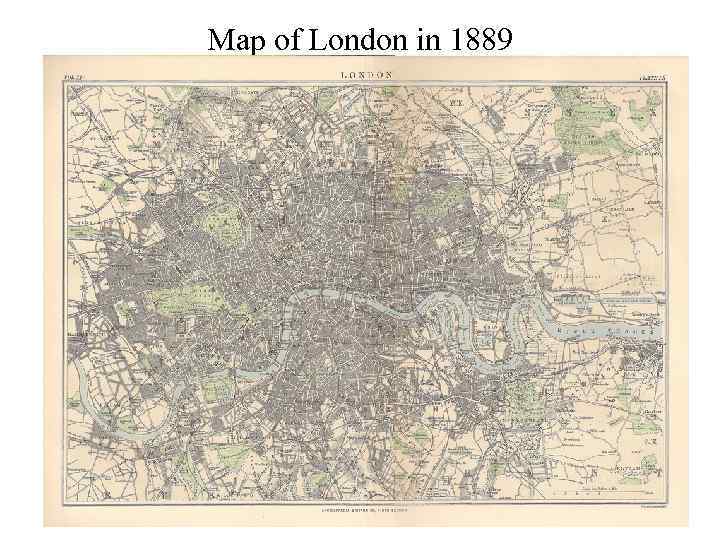 Map of London in 1889 