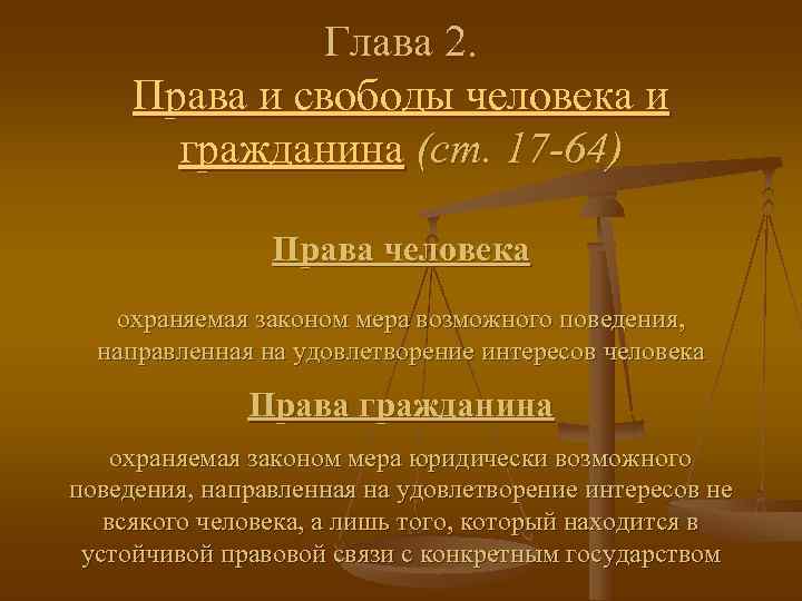     Глава 2.  Права и свободы человека и  