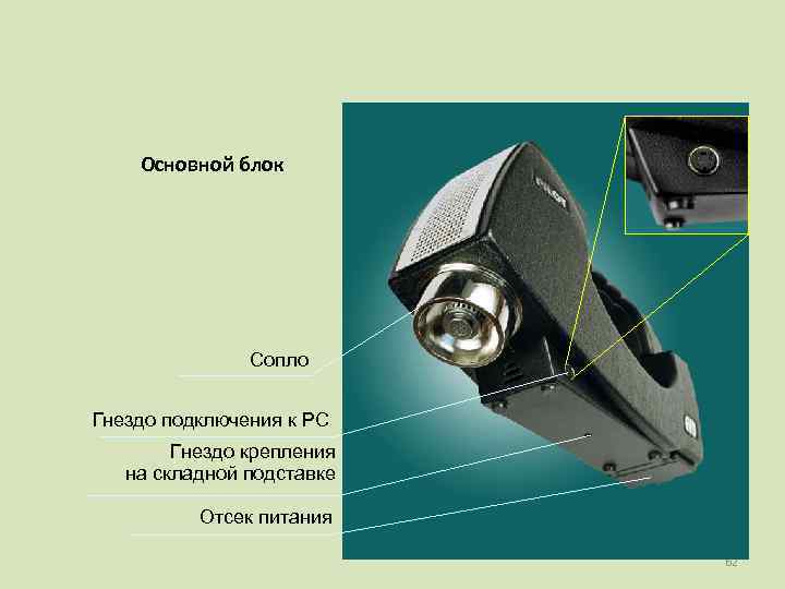   Основной блок    Сопло  Гнездо подключения к РС 