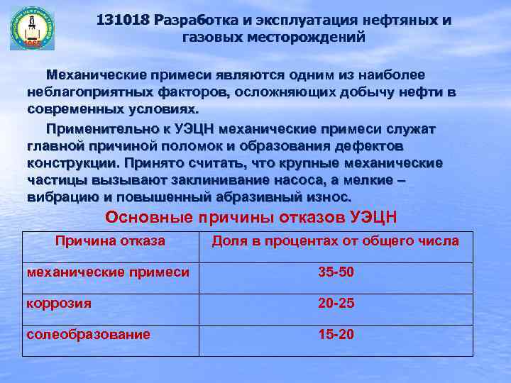 Разработка и эксплуатация нефтяных и газовых месторождений учебный план