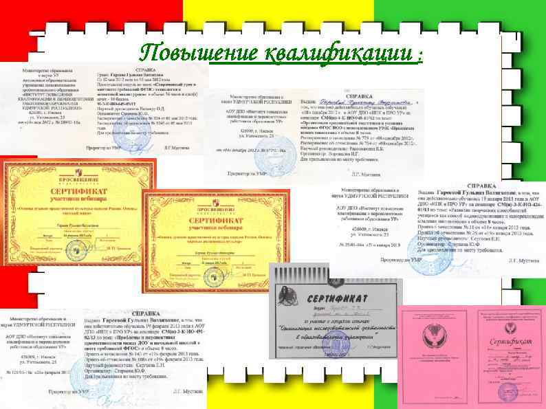 Повышение квалификации : 