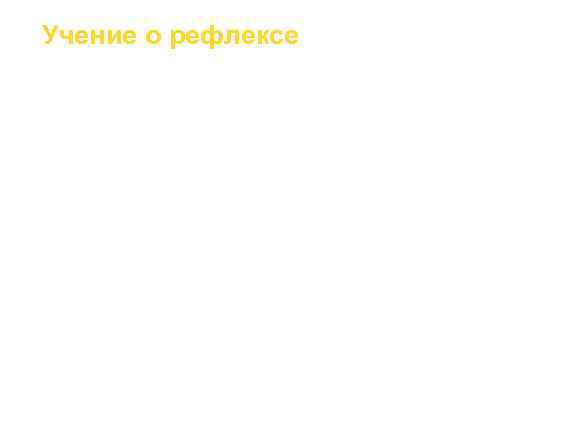 Учение о рефлексе Рефлекс – это ответная реакция  организма на действия раздражителя, осуществляемая