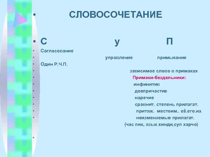  •   СЛОВОСОЧЕТАНИЕ  • С    у  