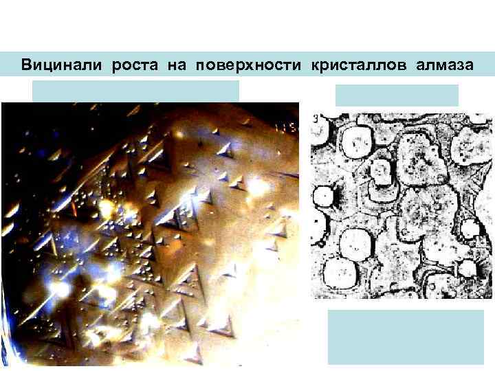 Вицинали роста на поверхности кристаллов алмаза 