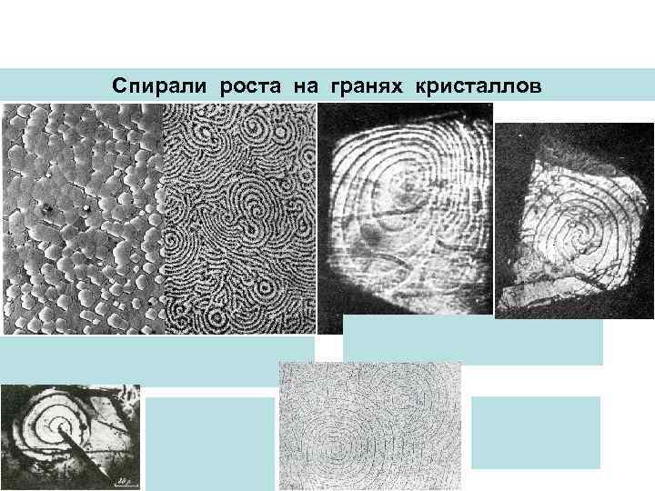 Спирали роста на гранях кристаллов 