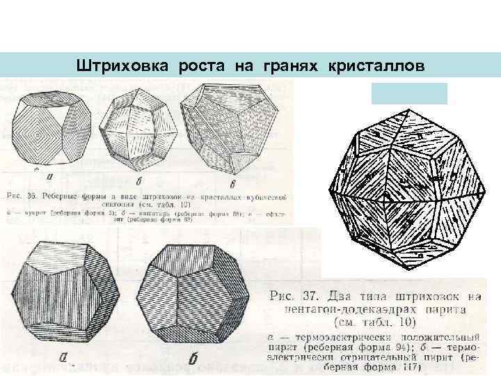 Штриховка роста на гранях кристаллов 