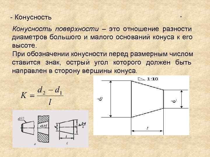 Правильное обозначение конусности на рисунке