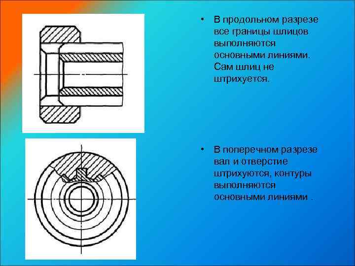 Фигура сечения на изображении разреза штрихуется в зависимости