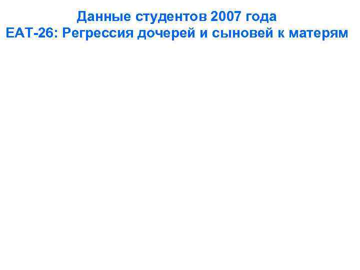    Данные студентов 2007 года ЕАТ-26: Регрессия дочерей и сыновей к матерям
