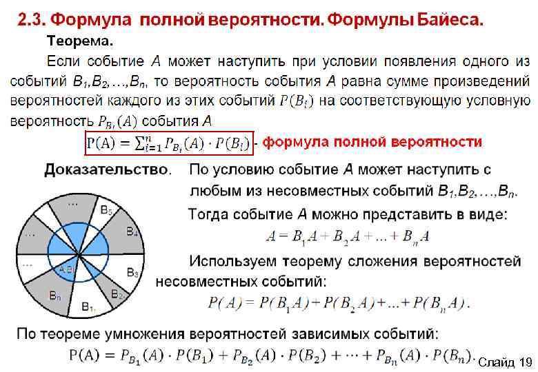 10 формула полной вероятности