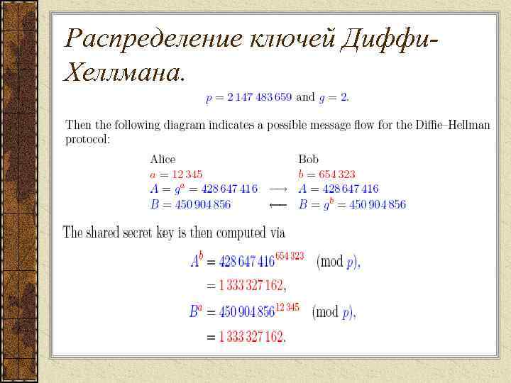 Протоколы распределения ключей