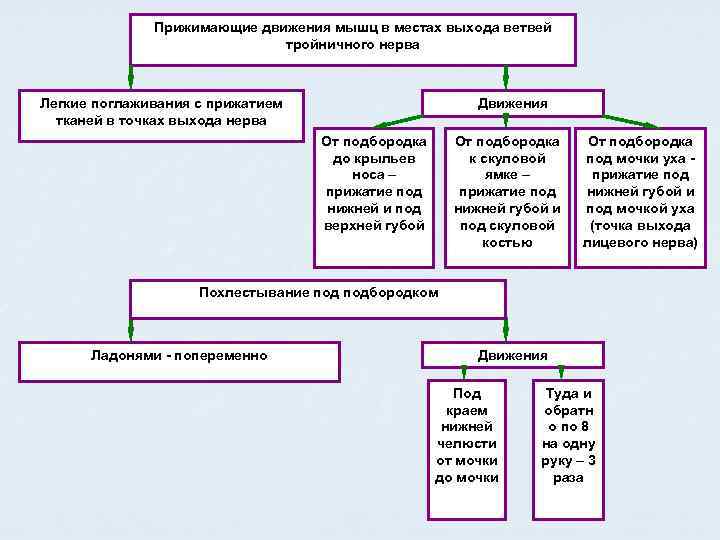    Прижимающие движения мышц в местах выхода ветвей    