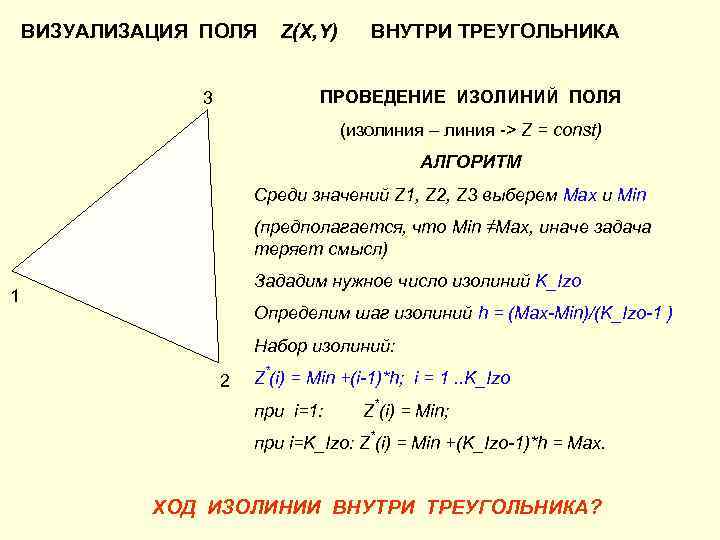   ВИЗУАЛИЗАЦИЯ ПОЛЯ  Z(X, Y)  ВНУТРИ ТРЕУГОЛЬНИКА    3