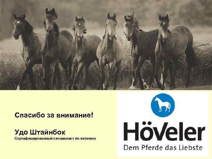 Спасибо за внимание! Удо Штайнбок Сертифицированный специалист по питанию Спасибо за внимание! Удо Штайнбок Сертифицированный специалист по питанию