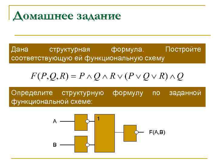 Составить по функциональной схеме соответствующую структурную формулу