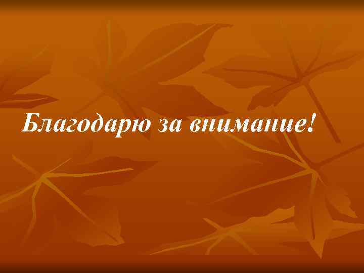 Благодарю за внимание! 