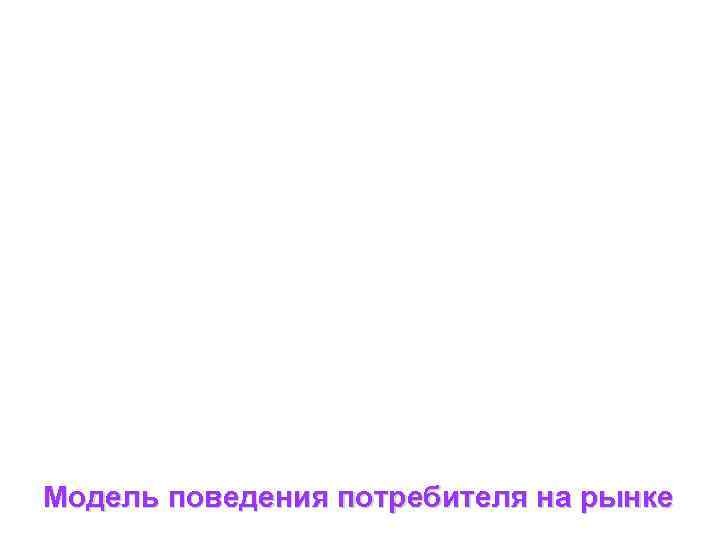 Модель поведения потребителя на рынке 
