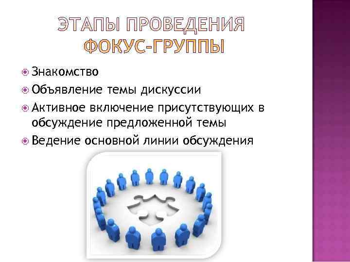  Знакомство  Объявление темы дискуссии  Активное включение присутствующих в  обсуждение предложенной