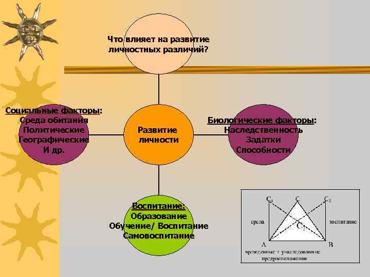 Что влияет на развитие личностных различий? Что влияет на развитие личностных различий?