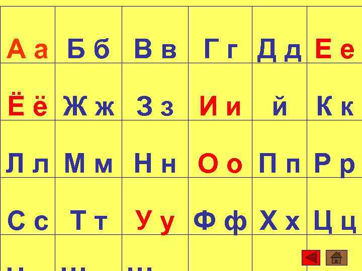 Аа Бб Вв Гг Дд Ее Ёё Жж Зз Ии й Кк Лл Мм