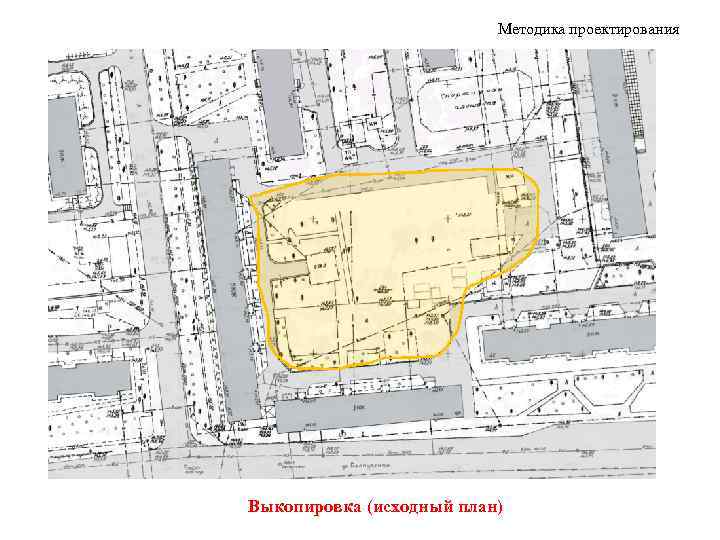 Методика проектирования Выкопировка (исходный план) 