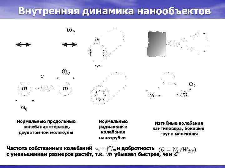   Внутренняя динамика нанообъектов   0 Нормальные продольные  Нормальные  