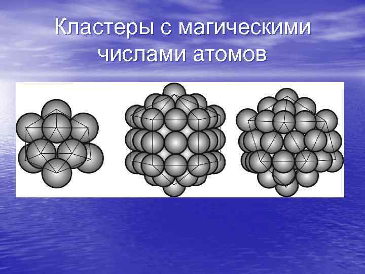 Кластеры с магическими числами атомов 