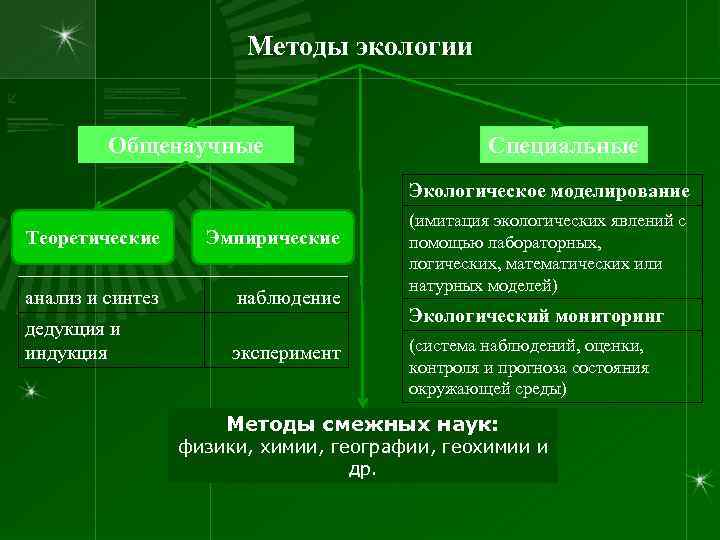     Методы экологии  Общенаучные     Специальные 