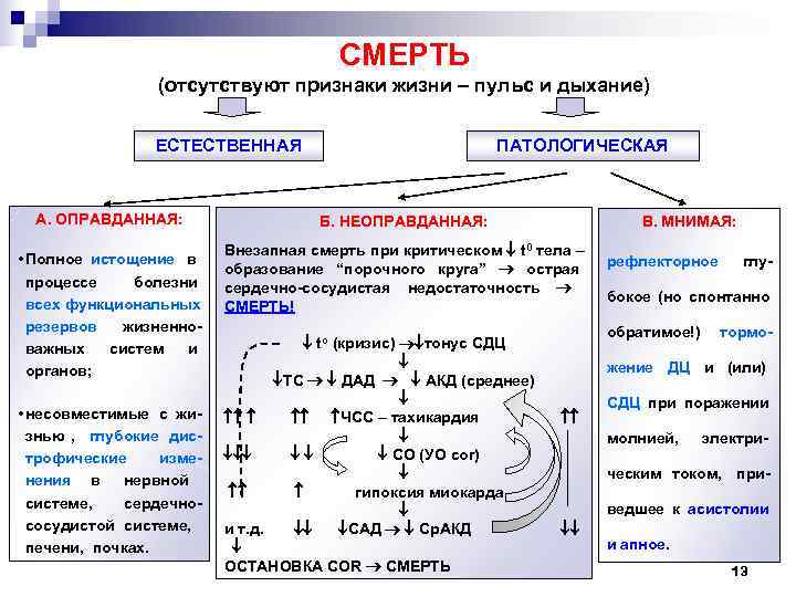     СМЕРТЬ   (отсутствуют признаки жизни – пульс и дыхание)