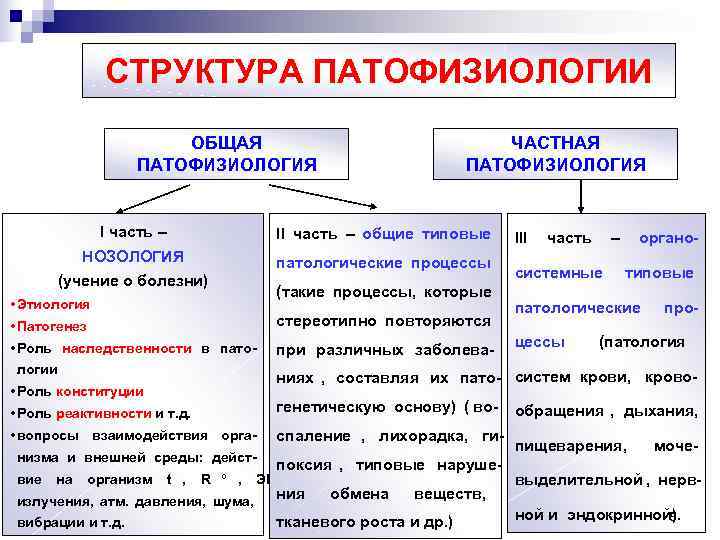     СТРУКТУРА ПАТОФИЗИОЛОГИИ     ОБЩАЯ   