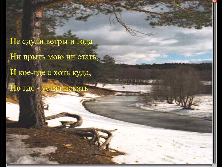 Не сдули ветры и года Ни прыть мою ни стать, И кое-где с хоть