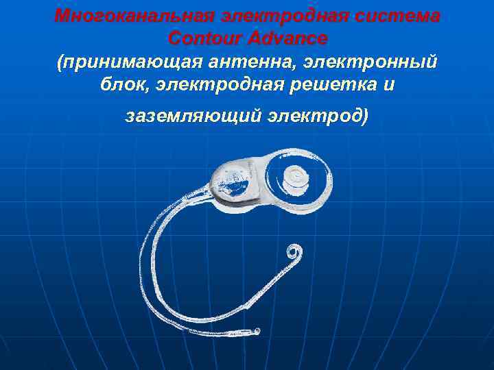 Многоканальная электродная система  Contour Advance (принимающая антенна, электронный блок, электродная решетка и 