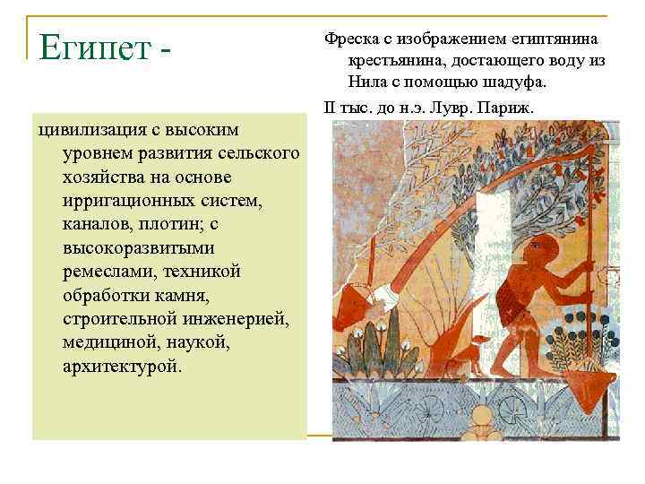 Египет -    Фреска с изображением египтянина     