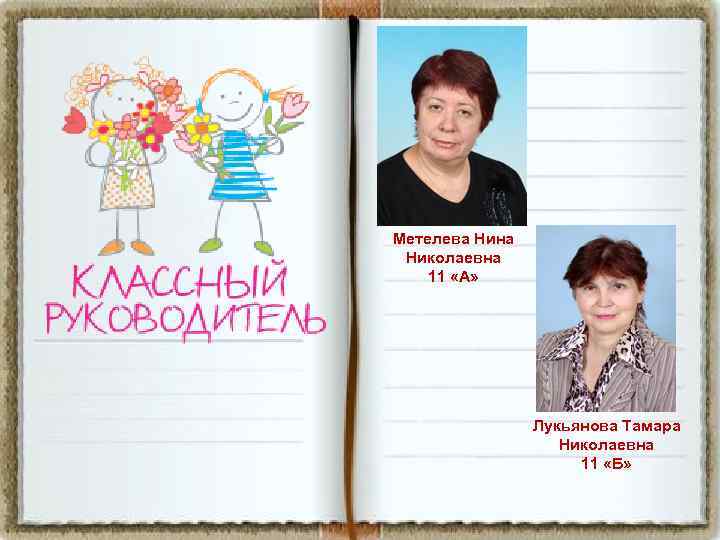 Метелева Нина Николаевна 11 «А» Лукьянова Тамара Николаевна 11 «Б» 