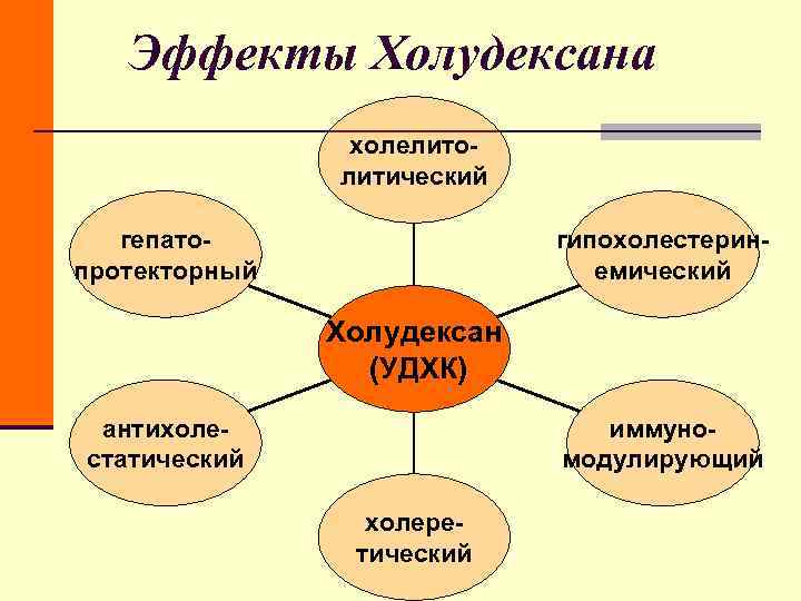 Эффекты Холудексана холелито- литический гепато- Эффекты Холудексана холелито- литический гепато-