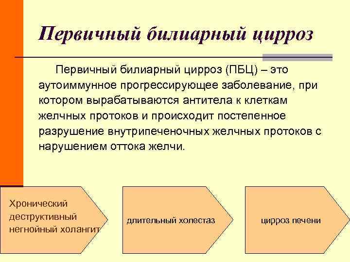 Первичный билиарный цирроз (ПБЦ) – это аутоиммунное прогрессирующее заболевание, при Первичный билиарный цирроз (ПБЦ) – это аутоиммунное прогрессирующее заболевание, при