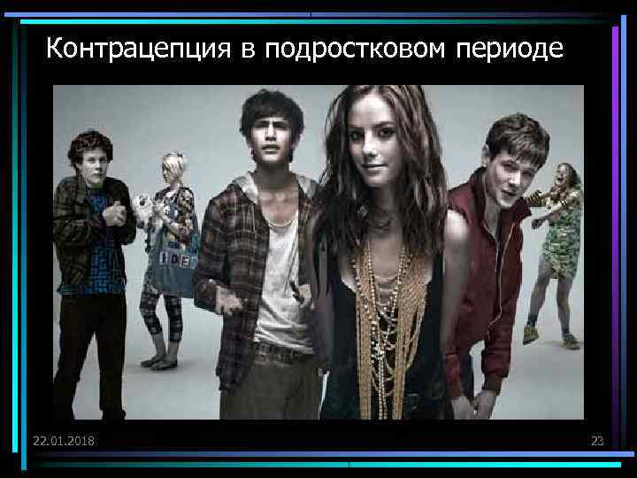  Контрацепция в подростковом периоде 22. 01. 2018     23 