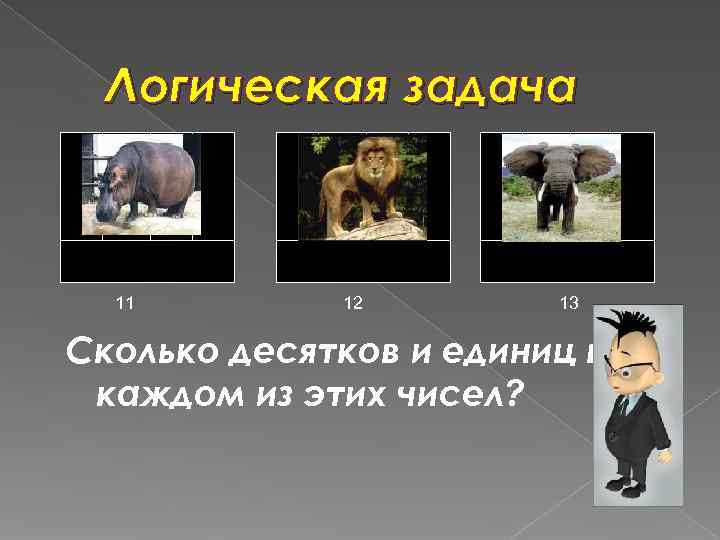  Логическая задача 11   12   13 Сколько десятков и единиц