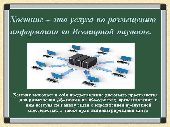 Хостинг – это услуга по размещению информации во Всемирной паутине. Хостинг включает в себя