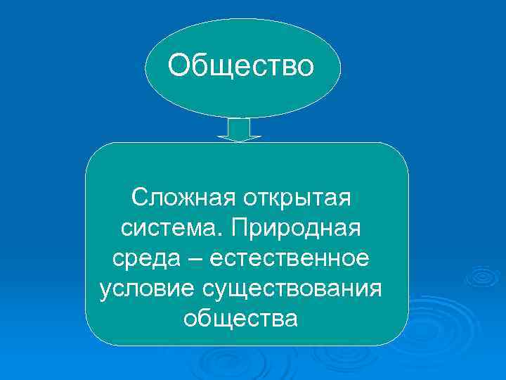  Общество  Сложная открытая  система. Природная среда – естественное условие существования 