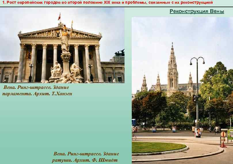 1. Рост европейских городов во второй половине XIX века и проблемы, связанные с их